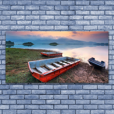 Canvas Kunstdruck Boot Landschaft