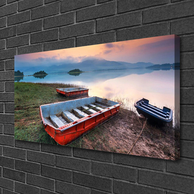 Canvas Kunstdruck Boot Landschaft