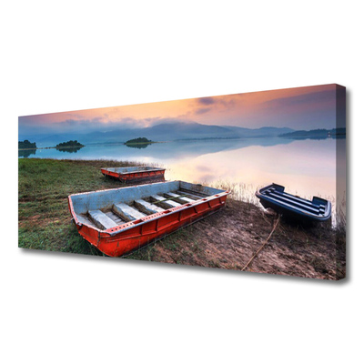 Canvas Kunstdruck Boot Landschaft