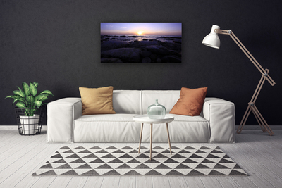 Canvas Kunstdruck Steine Meer Landschaft