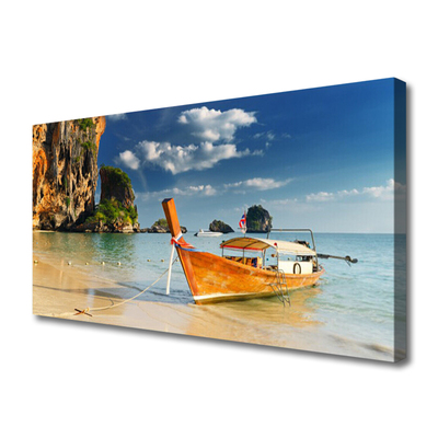 Canvas Kunstdruck Boot Meer Landschaft