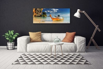 Canvas Kunstdruck Boot Meer Landschaft