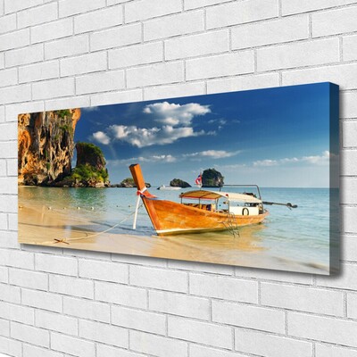 Canvas Kunstdruck Boot Meer Landschaft