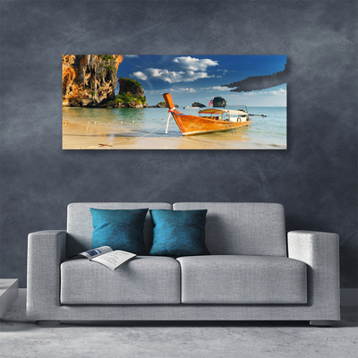 Canvas Kunstdruck Boot Meer Landschaft