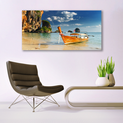 Canvas Kunstdruck Boot Meer Landschaft