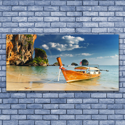 Canvas Kunstdruck Boot Meer Landschaft