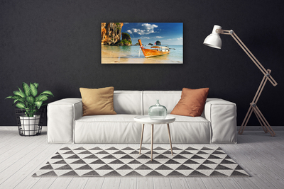 Canvas Kunstdruck Boot Meer Landschaft