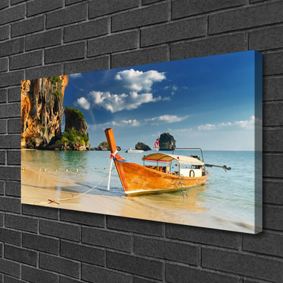 Canvas Kunstdruck Boot Meer Landschaft