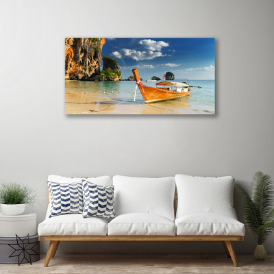 Canvas Kunstdruck Boot Meer Landschaft