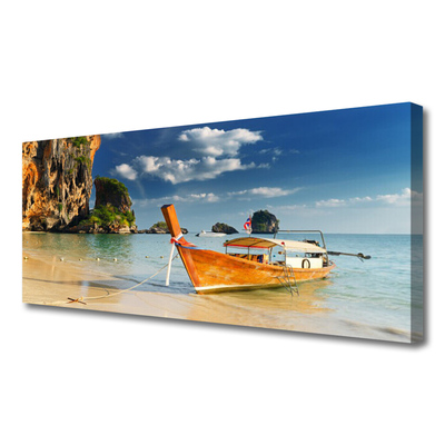 Canvas Kunstdruck Boot Meer Landschaft