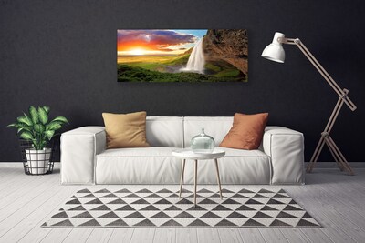 Canvas Kunstdruck Gebirge Wasserfall Natur