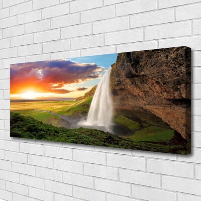 Canvas Kunstdruck Gebirge Wasserfall Natur