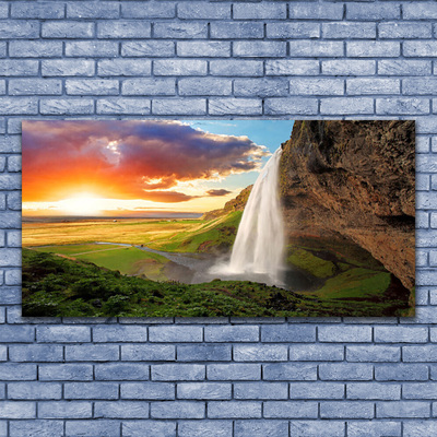 Canvas Kunstdruck Gebirge Wasserfall Natur