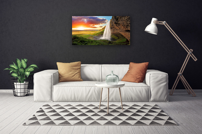 Canvas Kunstdruck Gebirge Wasserfall Natur