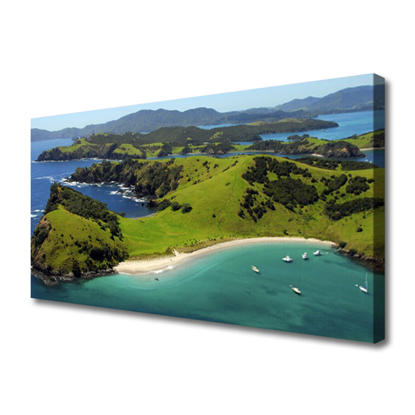 Canvas Kunstdruck Meer Strand Wald Landschaft