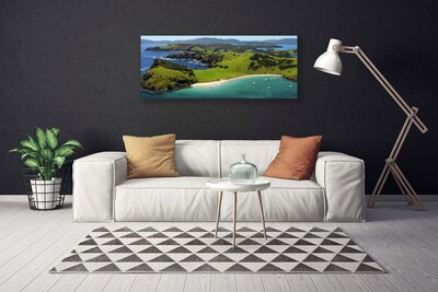 Canvas Kunstdruck Meer Strand Wald Landschaft