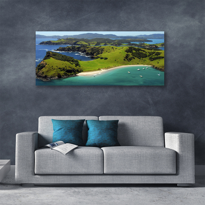 Canvas Kunstdruck Meer Strand Wald Landschaft