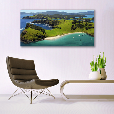 Canvas Kunstdruck Meer Strand Wald Landschaft