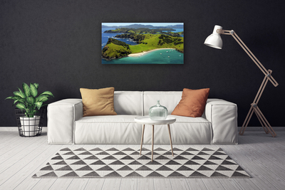 Canvas Kunstdruck Meer Strand Wald Landschaft