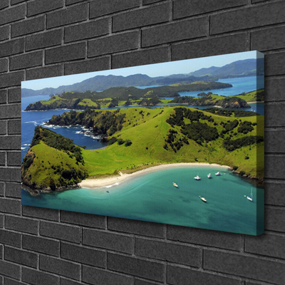 Canvas Kunstdruck Meer Strand Wald Landschaft