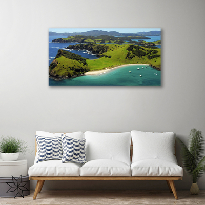 Canvas Kunstdruck Meer Strand Wald Landschaft