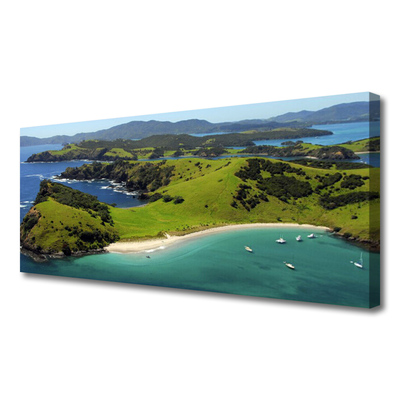 Canvas Kunstdruck Meer Strand Wald Landschaft