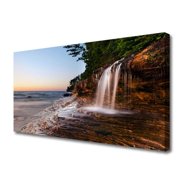 Canvas Kunstdruck Wasserfall Landschaft