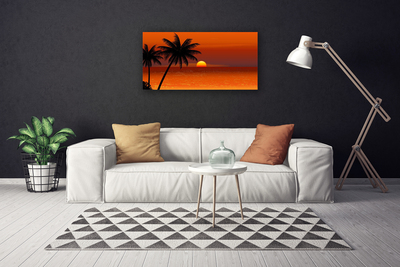 Canvas Kunstdruck Palmen Meer Sonne Landschaft