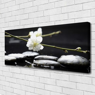 Canvas Kunstdruck Blumen Steine Kunst