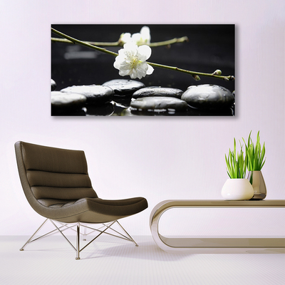 Canvas Kunstdruck Blumen Steine Kunst