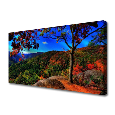 Canvas Kunstdruck Gebirge Wald Natur