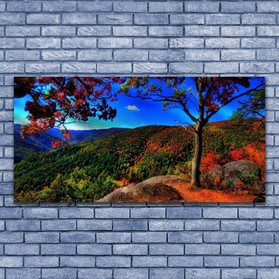 Canvas Kunstdruck Gebirge Wald Natur