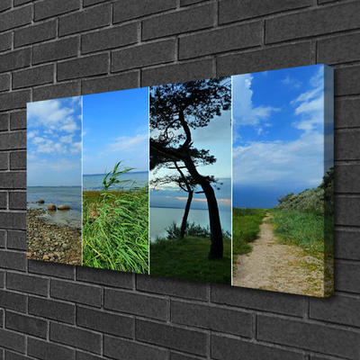 Canvas Kunstdruck Strand Baum Fußpfad Landschaft