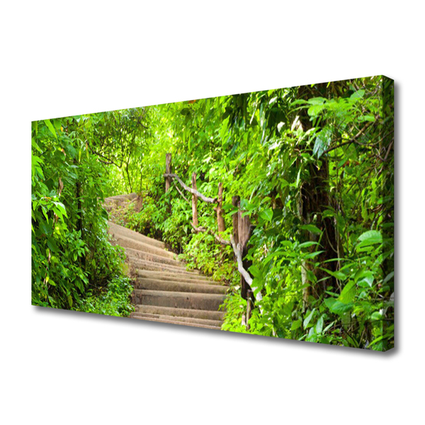 Canvas Kunstdruck Treppen Natur