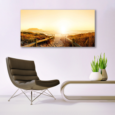 Canvas Kunstdruck Fußpfad Landschaft