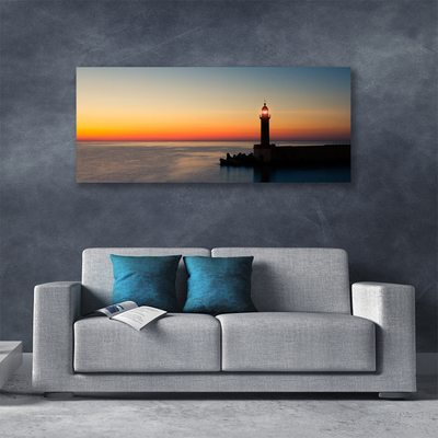 Canvas Kunstdruck Leuchtturm Meer Landschaft