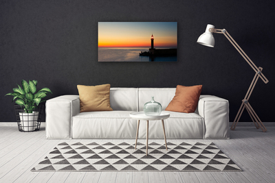 Canvas Kunstdruck Leuchtturm Meer Landschaft