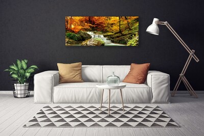 Canvas Kunstdruck Wasserfall Wald Natur