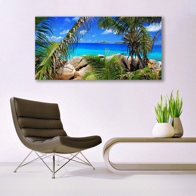 Canvas Kunstdruck Fels Blätter Landschaft