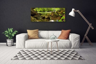 Canvas Kunstdruck Felsen See Natur