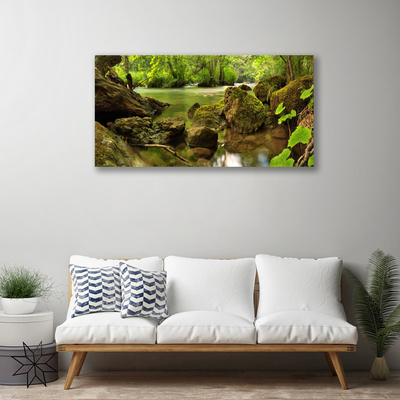 Canvas Kunstdruck Felsen See Natur