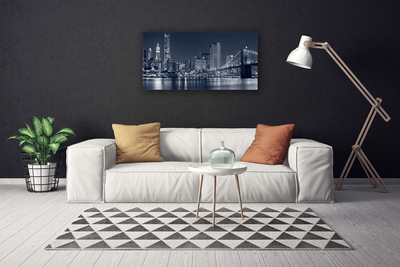 Canvas Kunstdruck Stadt Brücke Architektur