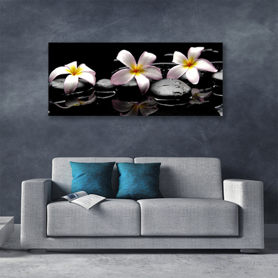 Canvas Kunstdruck Blumen Steine Pflanzen