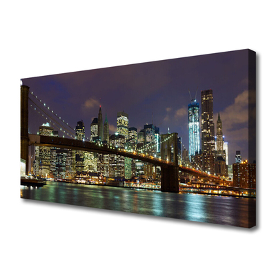 Canvas Kunstdruck Stadt Brücke Architektur