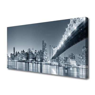 Canvas Kunstdruck Stadt Brücke Architektur