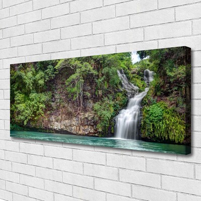 Canvas Kunstdruck Wasserfall Fels Natur