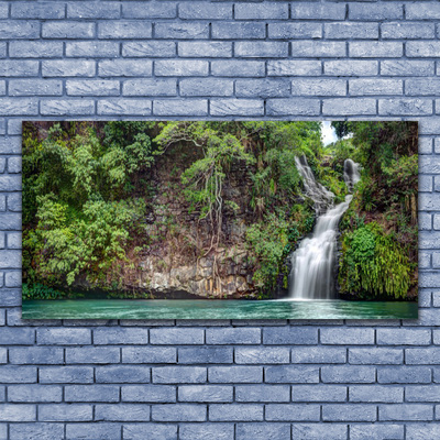 Canvas Kunstdruck Wasserfall Fels Natur