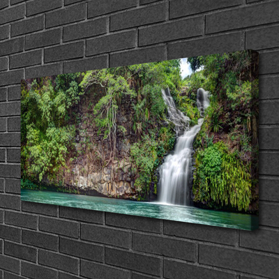 Canvas Kunstdruck Wasserfall Fels Natur