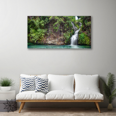 Canvas Kunstdruck Wasserfall Fels Natur