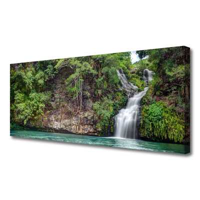 Canvas Kunstdruck Wasserfall Fels Natur